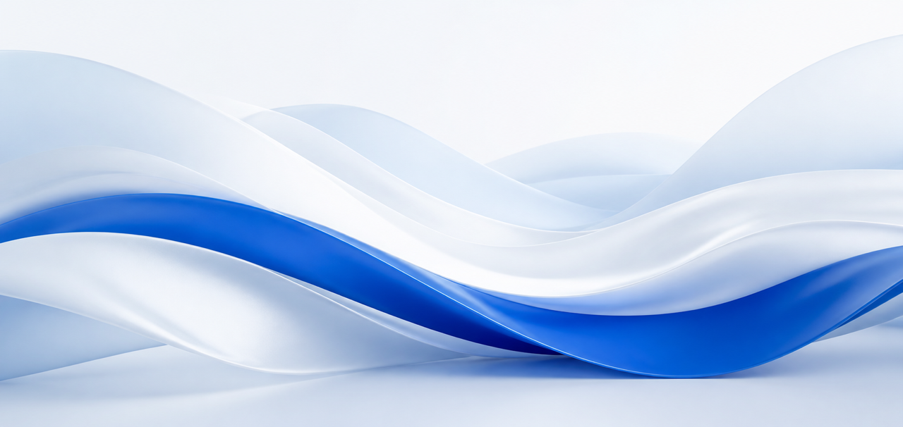 Layered white and blue waves